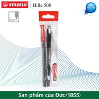 Bộ 2 cây bút bi STABILO bille 508N XF/F màu đen + bút xoá Correction Pen CPS88 (BP508NB-C2+)