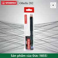 Bộ 2 cây bút chì gỗ phác thảo STABILO Othello 8B + tẩy ExamGrade ER196E (PC282-8B-C2+)