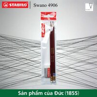 Bộ 2 cây bút chì gỗ STABILO Swano có đầu tẩy thân đỏ + gôm tẩy ER193 (PC4906-C2+)