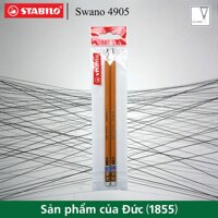 Bộ 2 cây bút chì gỗ STABILO Swano có đầu tẩy thân vàng (PC4905-C2)