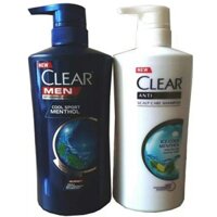 Bộ 2 Chai Dầu Gội Clear Men Và Clear Bạc Hà Thái Lan