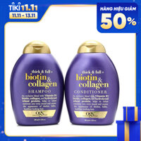 Bộ 2 Chai Dầu gội đầu và dầu xả OGX - Dung Tích 385ml - Biotin