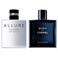 Bộ 2 chai full Pháp Bleu De Chanel (EDT) AM8+ Chanel Allure Homme Sport (EDT) AM06