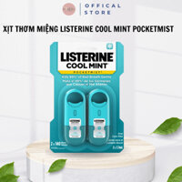 Bộ 2 chai nước xịt thơm miệng Listerine Cool Mint Pocketmist của Mỹ