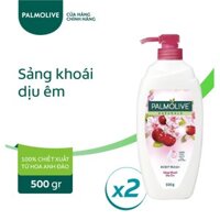 Bộ 2 chai sữa tắm Palmolive sảng khoái dịu êm 100% chiết xuất từ hoa anh đào 500g/chai - Hàng mới về