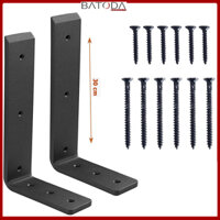 Bộ 2 chân đế chữ L hỗ trợ mặt bàn, ke chữ L dày 1cm treo tường bằng thép đặc phủ sơn tĩnh điện - 30x25cm