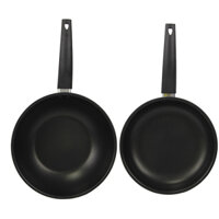 Bộ 2 chảo Lock&amp;Lock Easy Frypan 2P Set, Chảo 1 tay cầm 24cm  Chảo lòng sâu 26cm LEY1243 x 1, LEY1265 x 1 LEY1243S2
