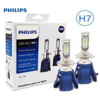 Bộ 2 chiếc bóng đèn pha ô tô xe hơi cao cấp nhãn hiệu Philips H7 công suất 16W 12V LED 6000K