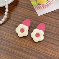 Bộ 2 chiếc kẹp tóc mái hoa màu hồng kiểu dáng nhỏ nhắn và dễ thương, kẹp tóc hoa đáng iu