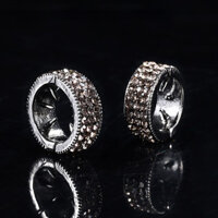 Bộ 2 chiếc kẹp tóc nữ tròn đính đá phong cách ngôi sao, kẹp mái xinh xắn