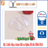 Bộ 2 chiếc Nắp xi nhan SAU bằng nhựa Màu Trắng dành cho xe RS, WAVE Alpha - [Tặng cáp sạc nhanh 3in1]