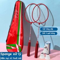 Bộ 2 chiếc vợt cầu lông,đàn hồi tốt ,Vợt cầu lông giá rẻ, gửi ba cầu lông