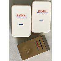 Bộ 2 Chuông 1 nút nhấn chuông cửa không dây cao cấp Zanka ZK718 (nút nhấn không dùng pin)