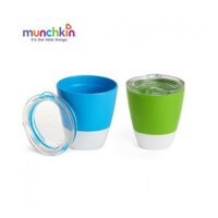 Bộ 2 cốc có nắp Munchkin (xanh lá-xanh lơ) 207ml MK11488
