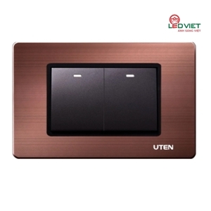 Bộ 2 công tắc 1 chiều cỡ M Uten A8-2PGK11MS/PM3