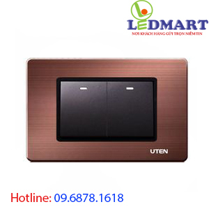 Bộ 2 công tắc 1 chiều cỡ M Uten A8-2PGK11MS/PM3