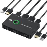 Bộ 2 Công Tắc Chuyển Đổi USB KVM HDMI Ultra HD 4K @ 60Hz Cho 2 Máy Tính