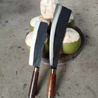 Bộ 2 Dao Chặt , gọt dừa Dừa rèn từ Nhíp ô tô gọt dừa chuẩn 100% nhíp ô tô