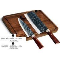 Bộ 2 dao ( chặt, lọc ) làm bếp bằng thép nhíp(hàng chuẩn)