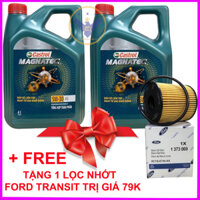 Bộ 2 dầu nhớt tổng hợp Castrol Magnatec Professional 5W-30 tặng 1 lọc nhớt cho xe Ford Transit