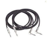 Bộ 2 Dây Cáp Đàn guitar 3.0-M 9.8ft Góc Phải 1 / 4 inch ts mono 22awg 6.35mm 1 / 4 mono