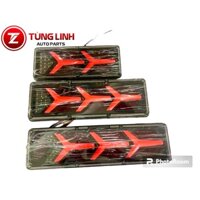 Bộ 2 Đèn hậu LED xương cá 40cm 24V dùng cảnh báo tích hợp xi nhan nhiều chế độ nháy hàng cao cấp