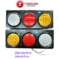 Bộ 2 đèn hậu tròn 3 khoang to đại 2048 - 24V cho xe Mooc to hãng SD cao cấp loại 1