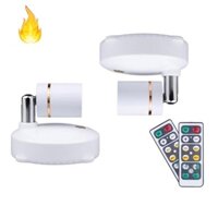 Bộ 2 đèn LED chiếu sáng gắn tường không dây chạy bằng pin có thể xoay