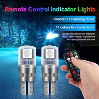 Bộ 2 Đèn Led T10 Nhiều Màu Sắc Kèm Điều Khiển Từ Xa Dành Cho Xe Hơi