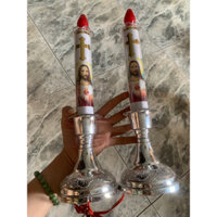 Bộ 2 đèn nến để bàn thờ Thiên Chúa cao 33cm