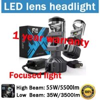 Bộ 2 đèn pha thấu kính máy chiếu Novsight 110W 6000K 22000LM F40 H4 thấu kính đèn pha LED thủy tinh chùm sáng cao và thấp có dây cắm