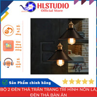 Bộ 2 đèn thả trần trang trí hình nón lá, đèn thả bàn ăn HL Lighting