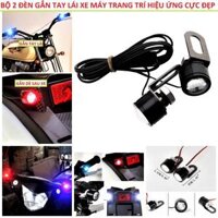 BỘ 2 ĐÈN TRANG TRÍ XE MÁY MINI GẮN CHÂN GƯƠNG HOẶC CÁC VỊ TRÍ CỦA XE SIÊU ĐẸP LOẠI TỐT - LOẠI CÓ CHỚP NHÁY,MÀU XANH