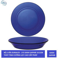 Bộ 2 dĩa D3007F Duralex - Lys Xanh Saphir 19.5cm Thủy tinh cường lực cao cấp Pháp