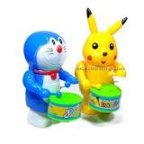 BỘ 2 ĐỒ CHƠI ĐÁNH TRỐNG LÊN DÂY CÓT  - DOREAMON - PIKACHU