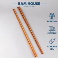 Bộ 2 đôi đũa gỗ dài chiên thức ăn Bam House chống bỏng cao cấp DGD01  Gia dụng bếp