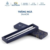 Bộ 2 đôi Đũa sứ dưỡng sinh Minh Long 24.4 cm - Trắng ngà - Gốm sứ cao cấp Minh Long I