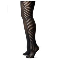 Bộ 2 đôi tất chân nữ Isaac Mizrahi New York Women's Diagonal Stripe Tights (Mỹ)