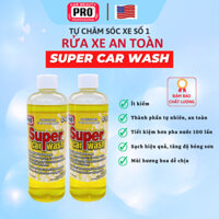 Bộ 2 Dung dịch rửa xe ô tô sạch an toàn và tăng độ bóng sơn Super Car Wash hãng PRO nhập khẩu Mỹ