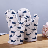 Bộ 2 Găng Tay Nhà Bếp Cách Nhiệt Lò Vi Sóng Nhắc Nồi Bê Đồ Nóng Chất Vải Cotton Dày Dặn Không Trơn Nhiều Mẫu Lựa Chọn  - Cá Heo