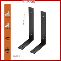 Bộ 2 giá đỡ chữ L ke bàn treo tường bằng thép phủ sơn tĩnh điện, kèm phụ kiện vít tắc kê  Hàng chính hãng