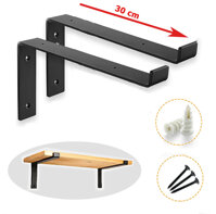 Bộ 2 giá đỡ chữ L, Pat L mặt trên 30 cm, ke bàn treo tường bằng thép phủ sơn tĩnh điện, kèm phụ kiện vít tắc kê  Hàng chính hãng