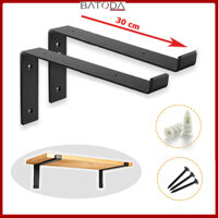 Bộ 2 giá đỡ chữ L, Pat L mặt trên 30 cm, ke bàn treo tường bằng thép phủ sơn tĩnh điện, kèm phụ kiện vít tắc kê  Hàng chính hãng