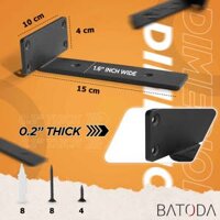 Bộ 2 giá đỡ kệ dấu chân chữ T, pát sắt đỡ kệ gỗ treo tường, decor trang trí - 15x10cm