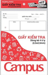Bộ 2 Giấy Kiểm Tra Cấp 1, 4 Ô Ly