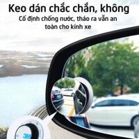 Bộ 2 gương cầu lồi 3 cm chiếu hậu xóa điểm mù xe hơi, ô tô, xe tải tăng độ an toàn, xoay 360 độ cố định GCH01