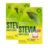 Bộ 2 Hộp 100 Gói Đường Ăn Kiêng Lá Cỏ Ngọt STEVIA Tropicana Slim Dành Cho Người Tiểu Đường Và Ăn Kiêng giảm câm