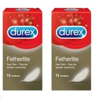 Bộ 2 hộp bao cao su Durex Fetherlite 12 bao