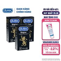 Bộ 2 hộp Bao cao su Durex Kingtex 12s + Tặng 1 hộp cùng loại