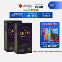 Bộ 2 Hộp Bao cao Su LifeStyles SKYN ELITE Non-latex Siêu Mỏng Siêu Mềm Cao Cấp 10 bao